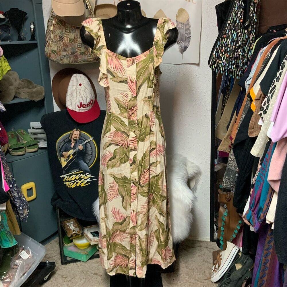 CLEARANCE SALE!!! 2374. Billabong Love Tripper Floral Midi Dress Women's L